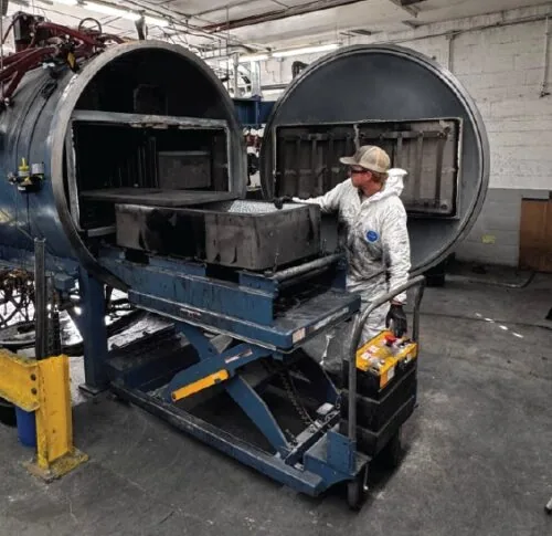 Zinc furnace unloading